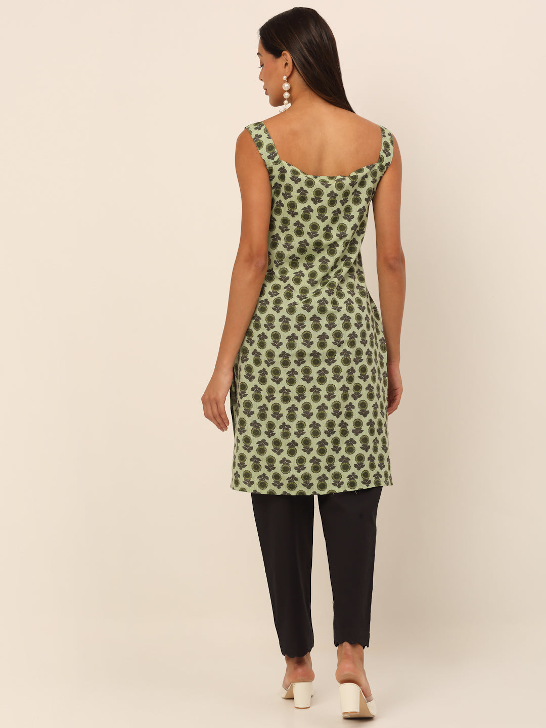 Women Green Printed Kurta