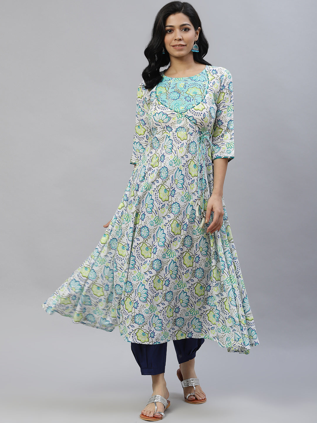 Women Light Green Anarkali Kurta