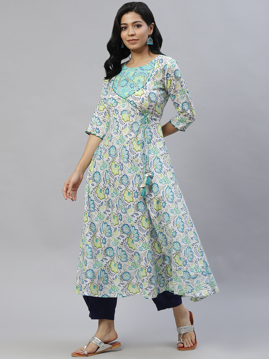 Women Light Green Anarkali Kurta