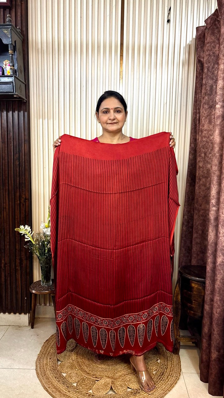 Modal Silk Dots Central Panel Ajarkh Kurta