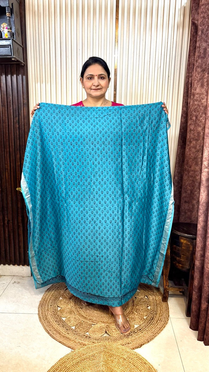 Maheshwari Silk Bagh Hand Block Printed Kurta Set With Tissue Zari Pallu Dupatta - Set of 3