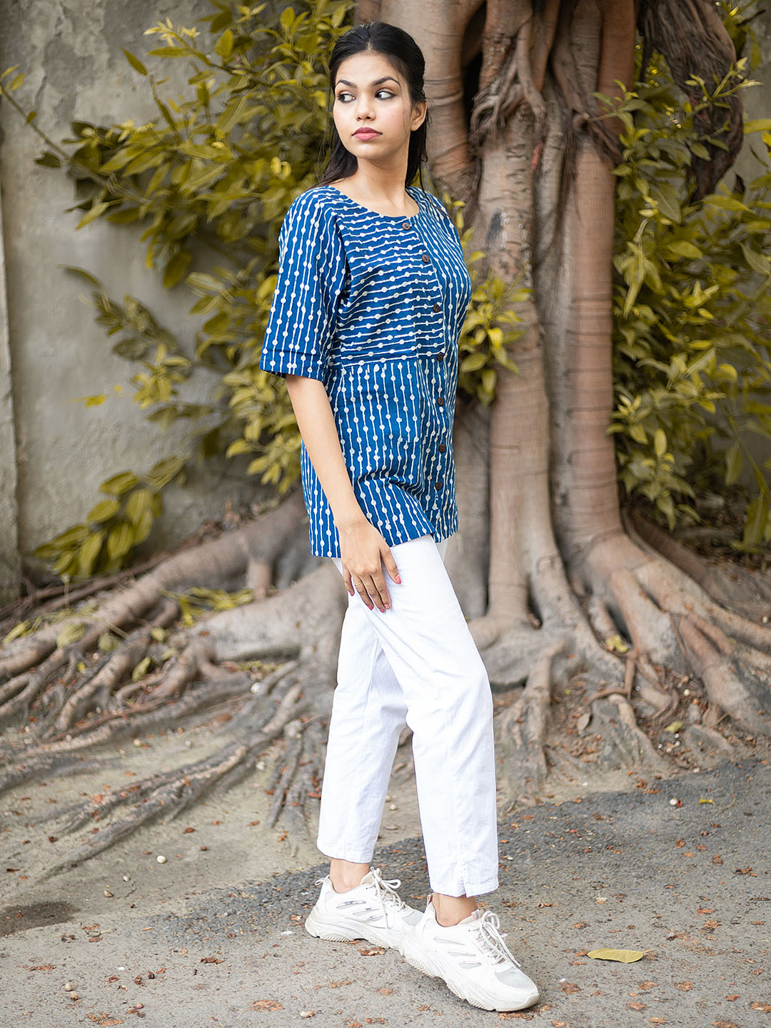 Natural Dyed HandBlock Printed Indigo Top