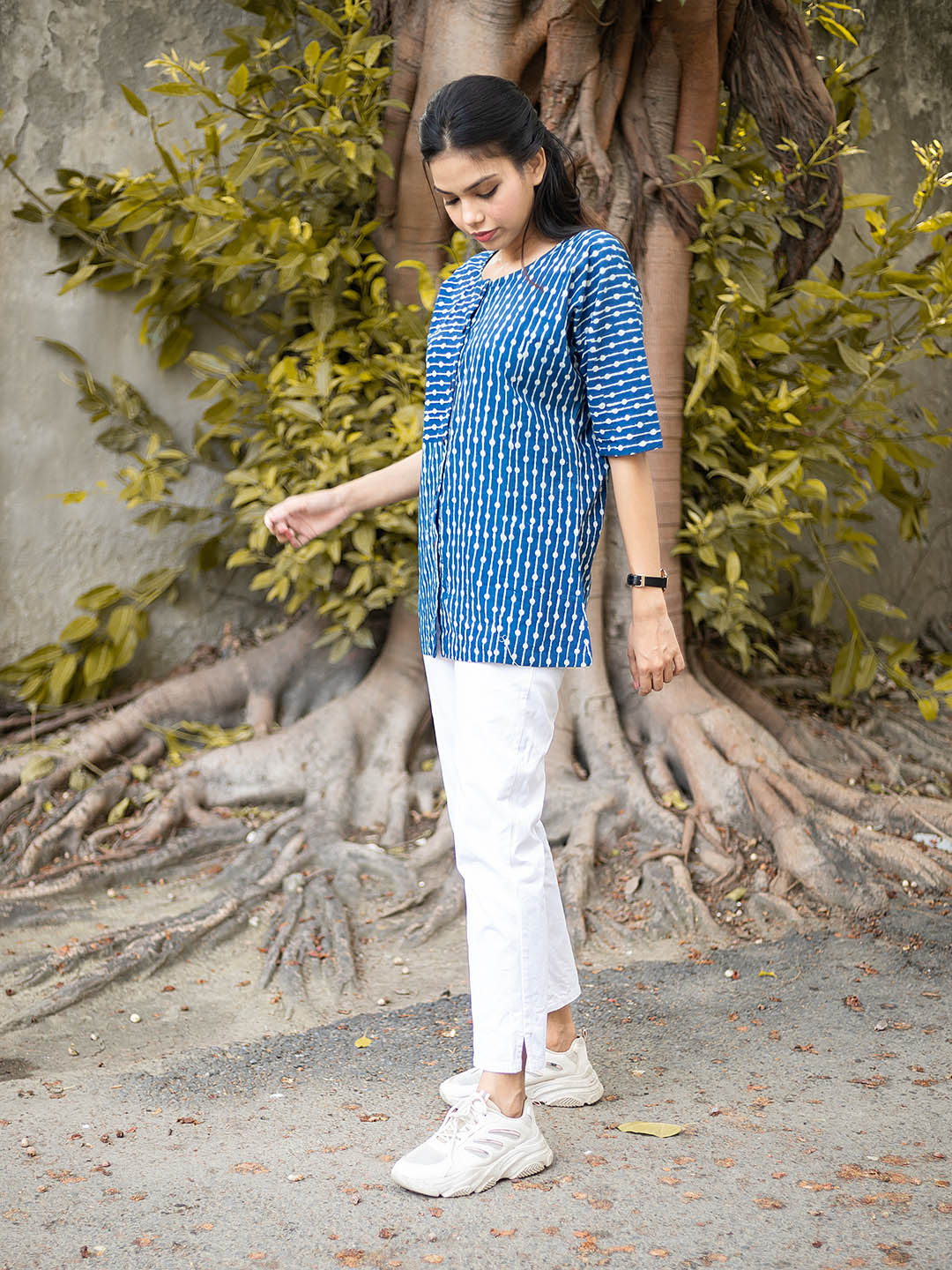 Natural Dyed HandBlock Printed Indigo Top