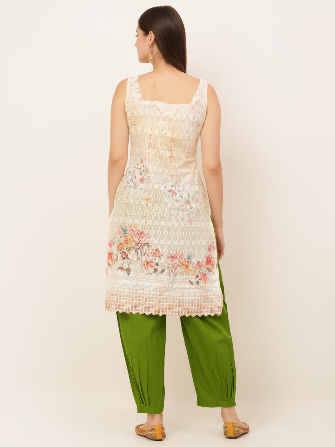 Floral Printed Cotton Straight Kurta