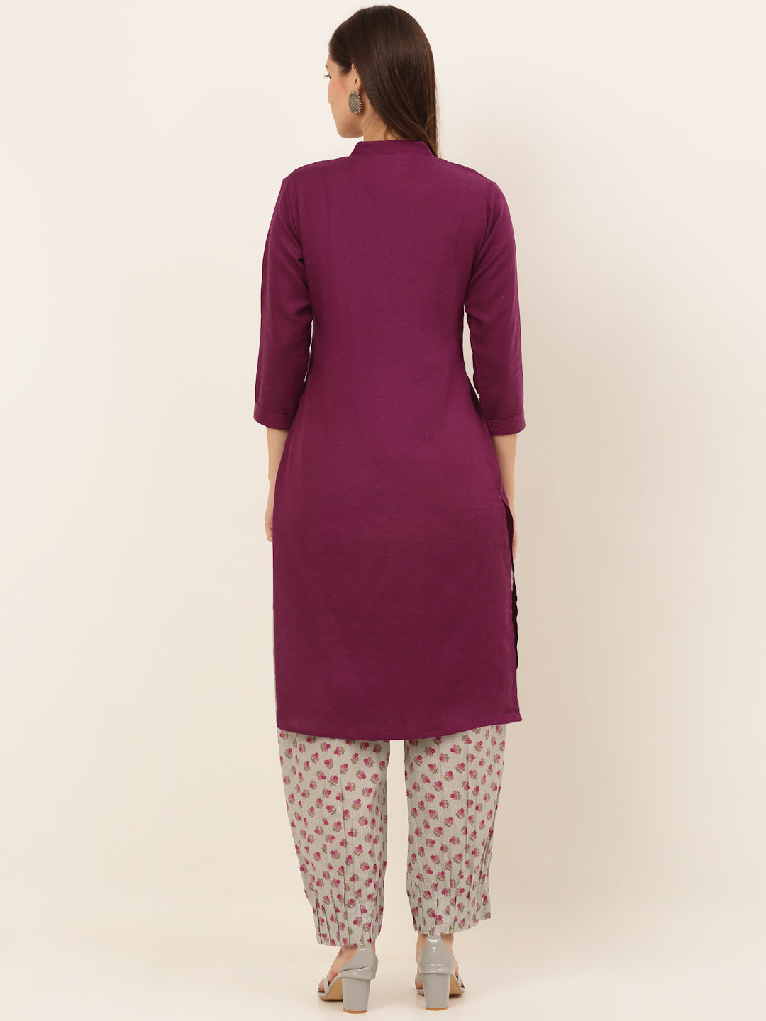 Women Purple Solid Kurta