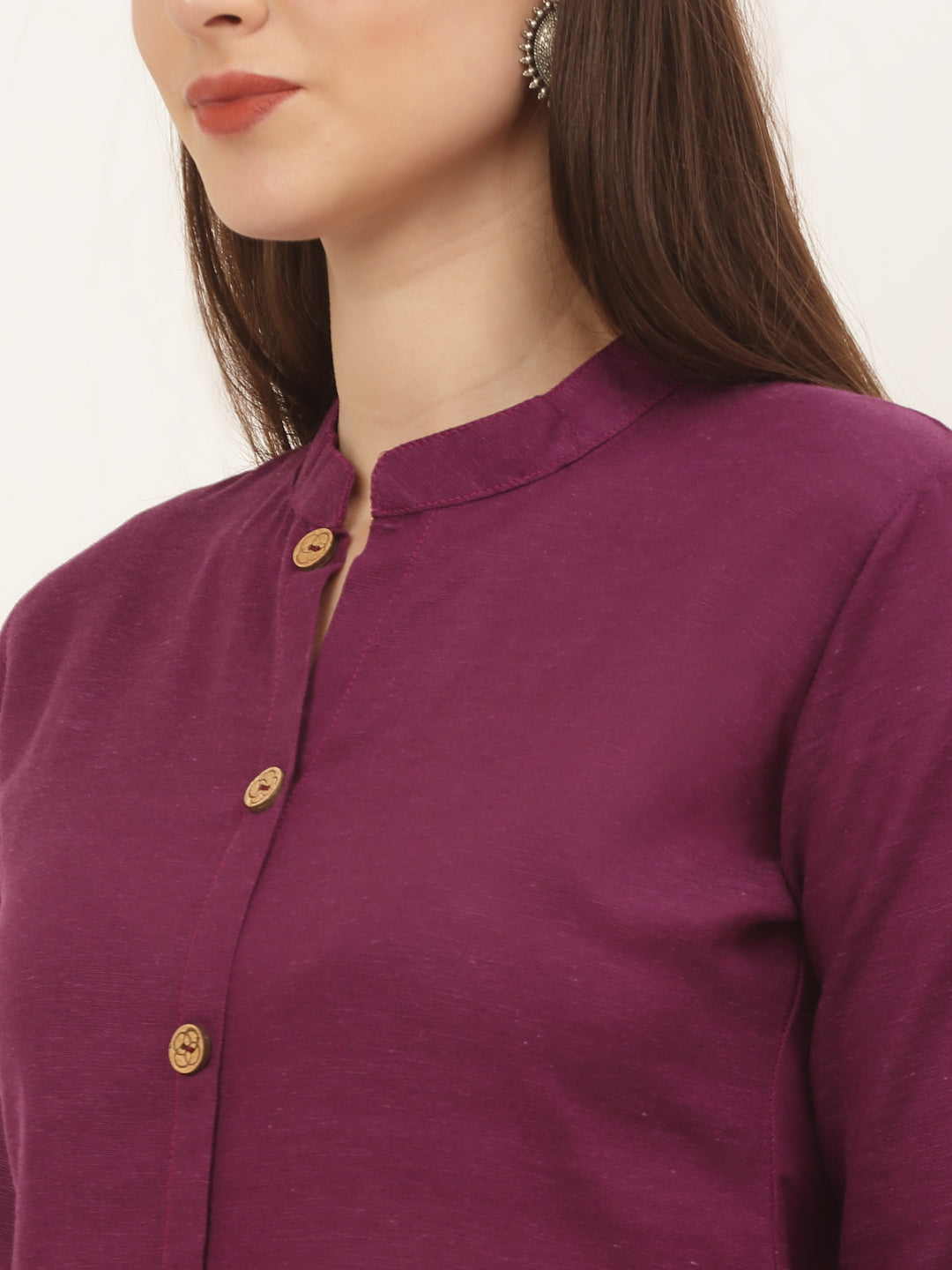 Women Purple Solid Kurta