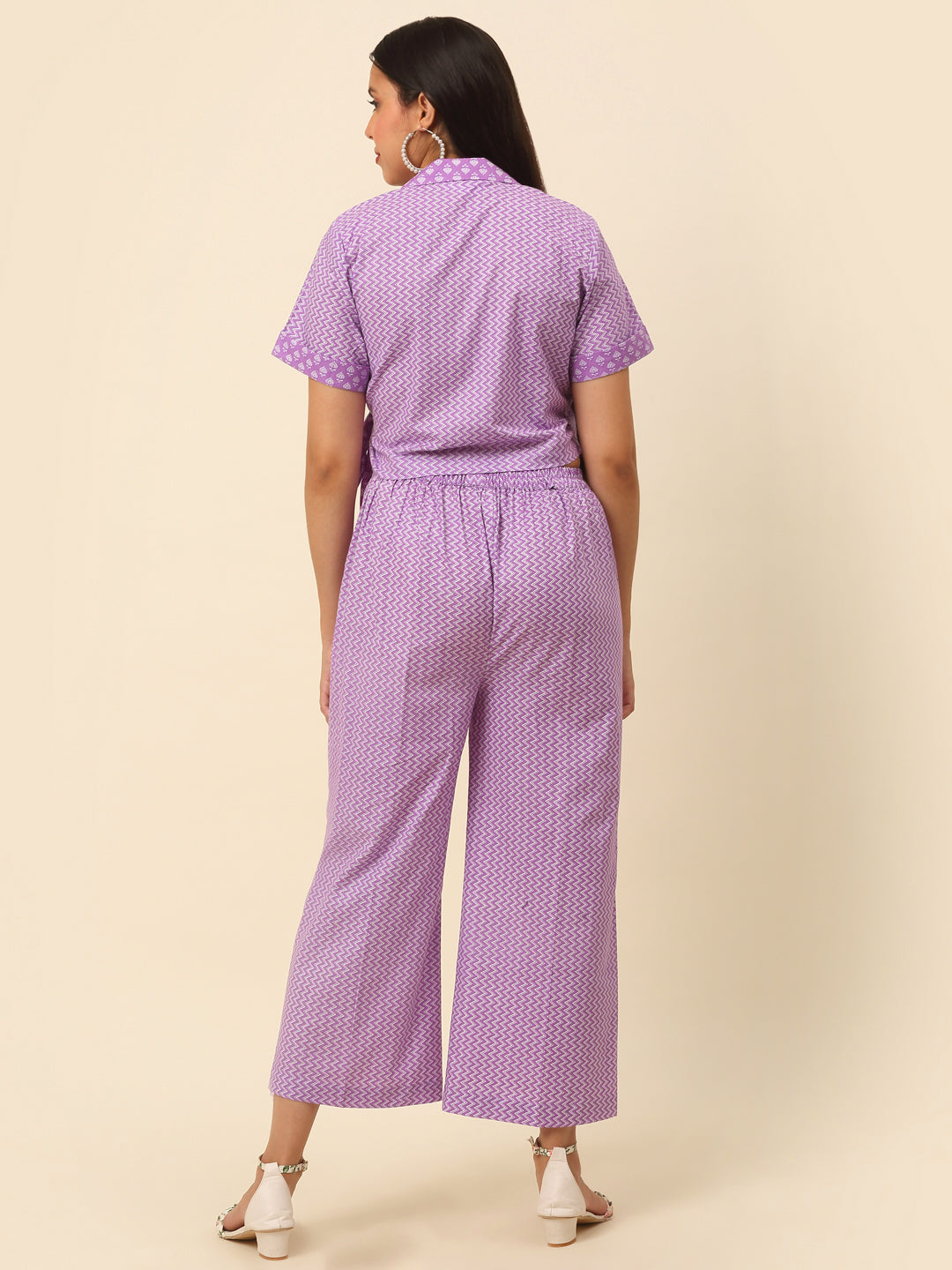 Women Mauve Geometrical Print Co-Ords