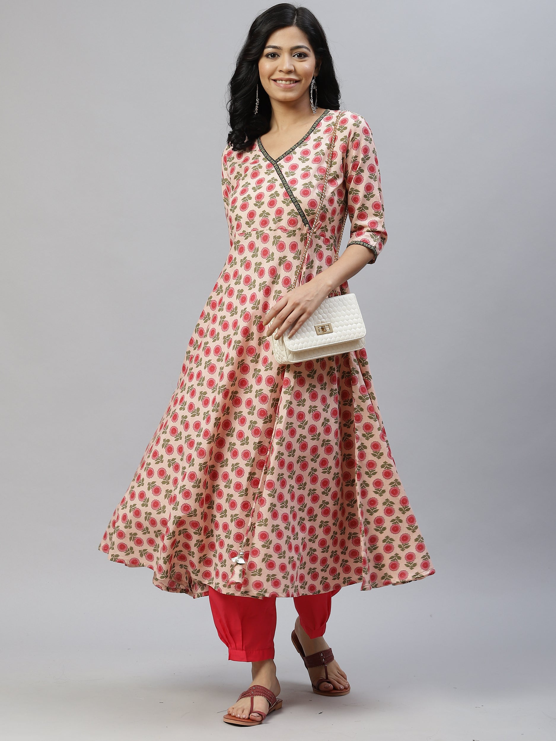 Women Pink Anarkali Kurta