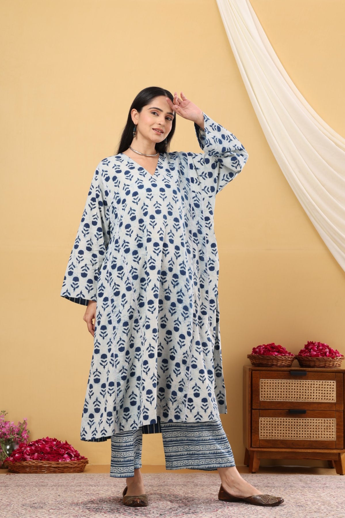 Indigo Easy Fit Kalidar Kurta set