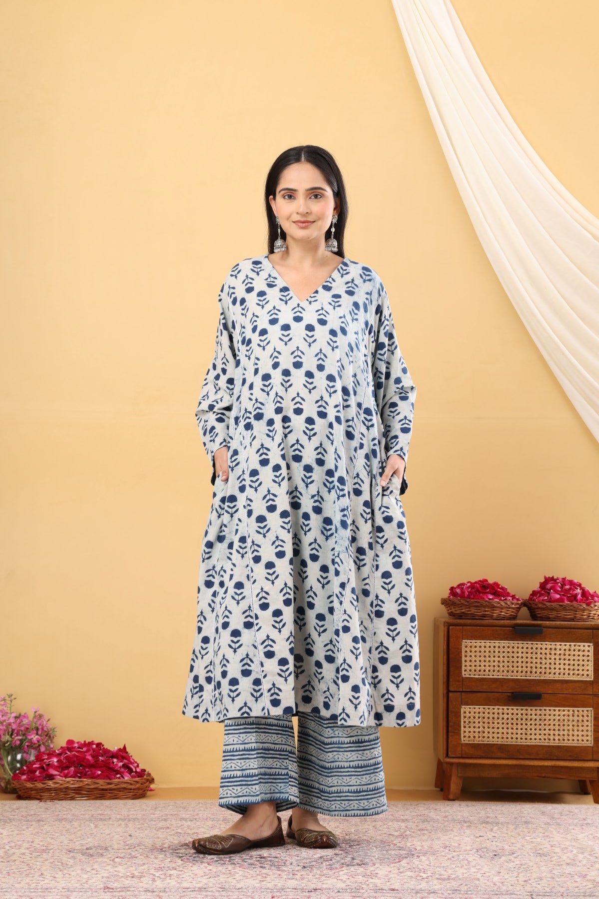 Indigo Easy Fit Kalidar Kurta set