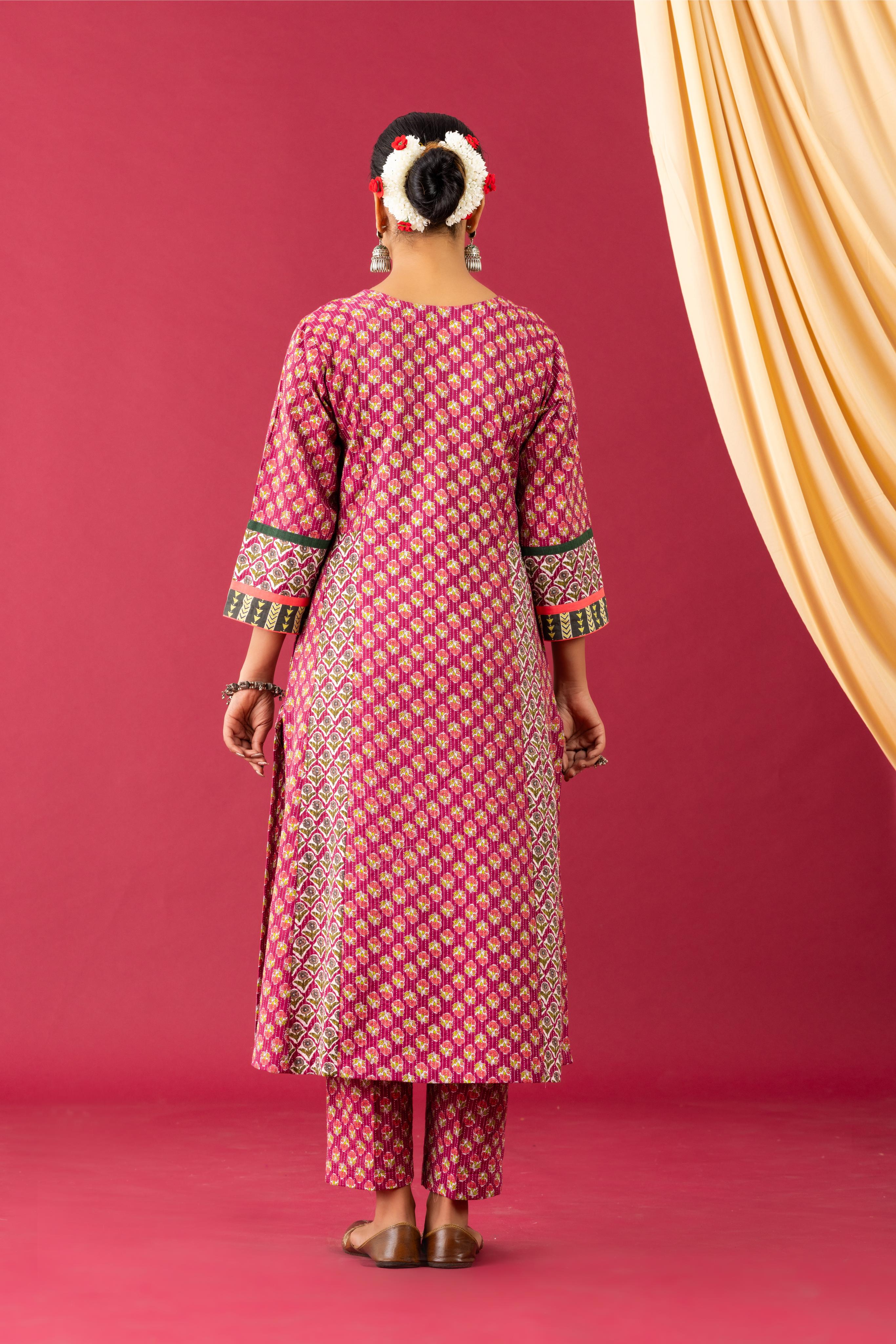 Bahaar Peach kalidar kurta set