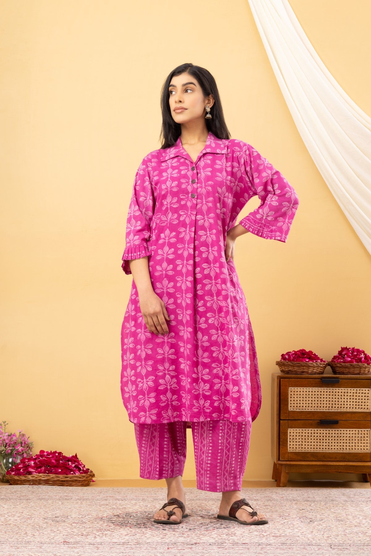 Dabu Pink Collared Co-Ord set