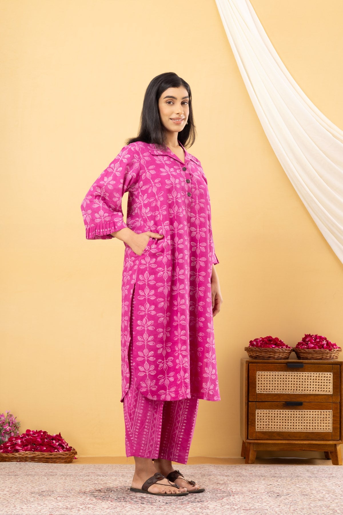 Dabu Pink Collared Co-Ord set