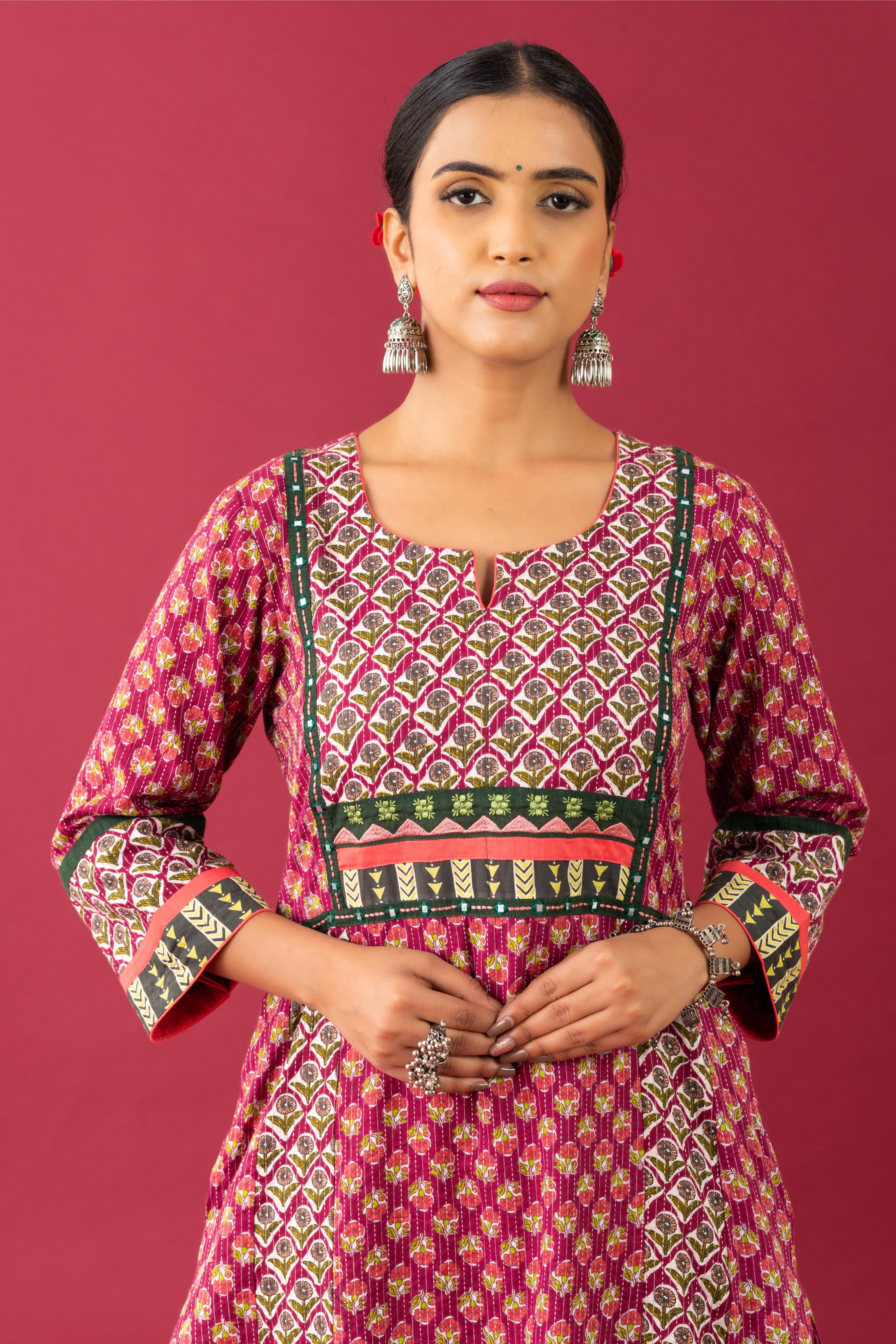 Bahaar Peach kalidar kurta set