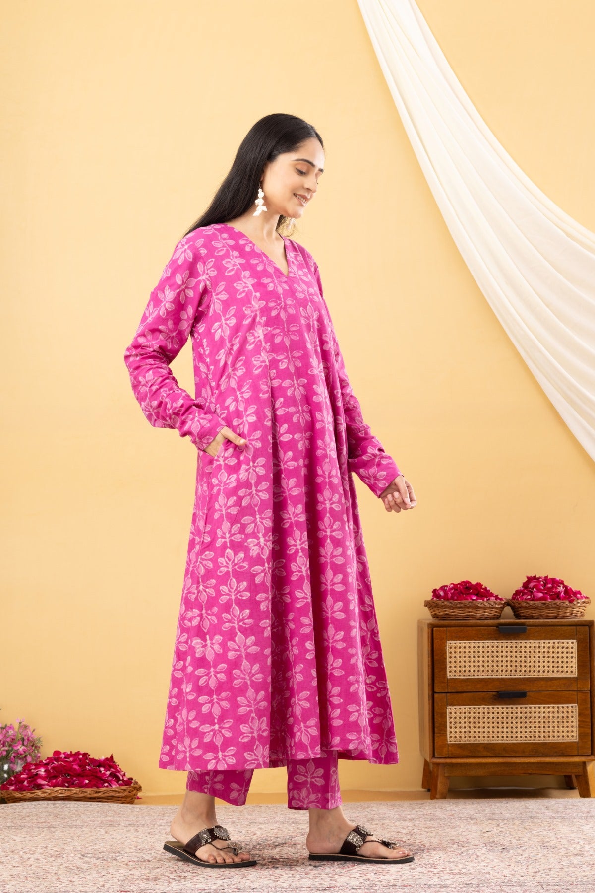 Pink Anarkali Set of 3