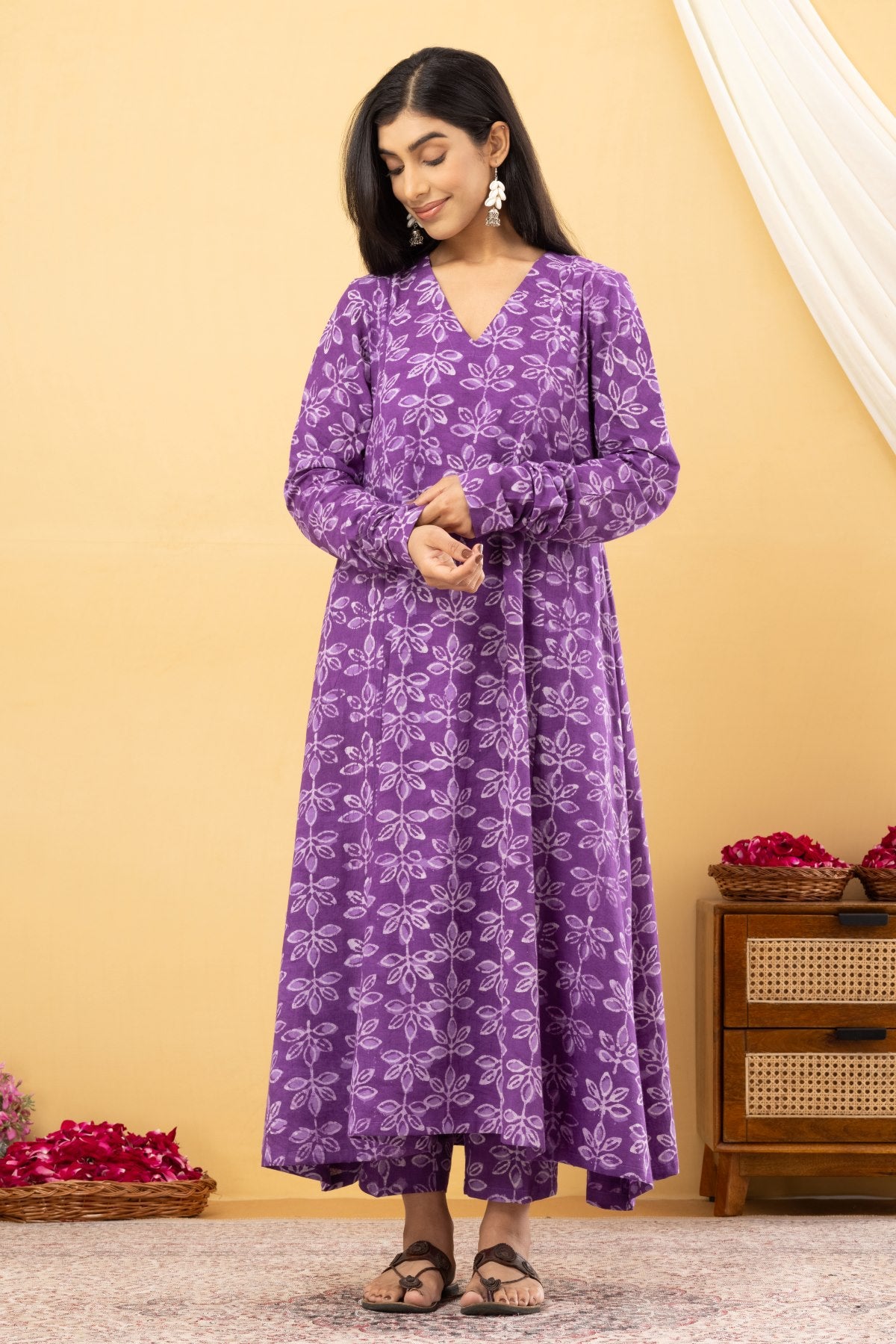 Purple Anarkali Set of 3