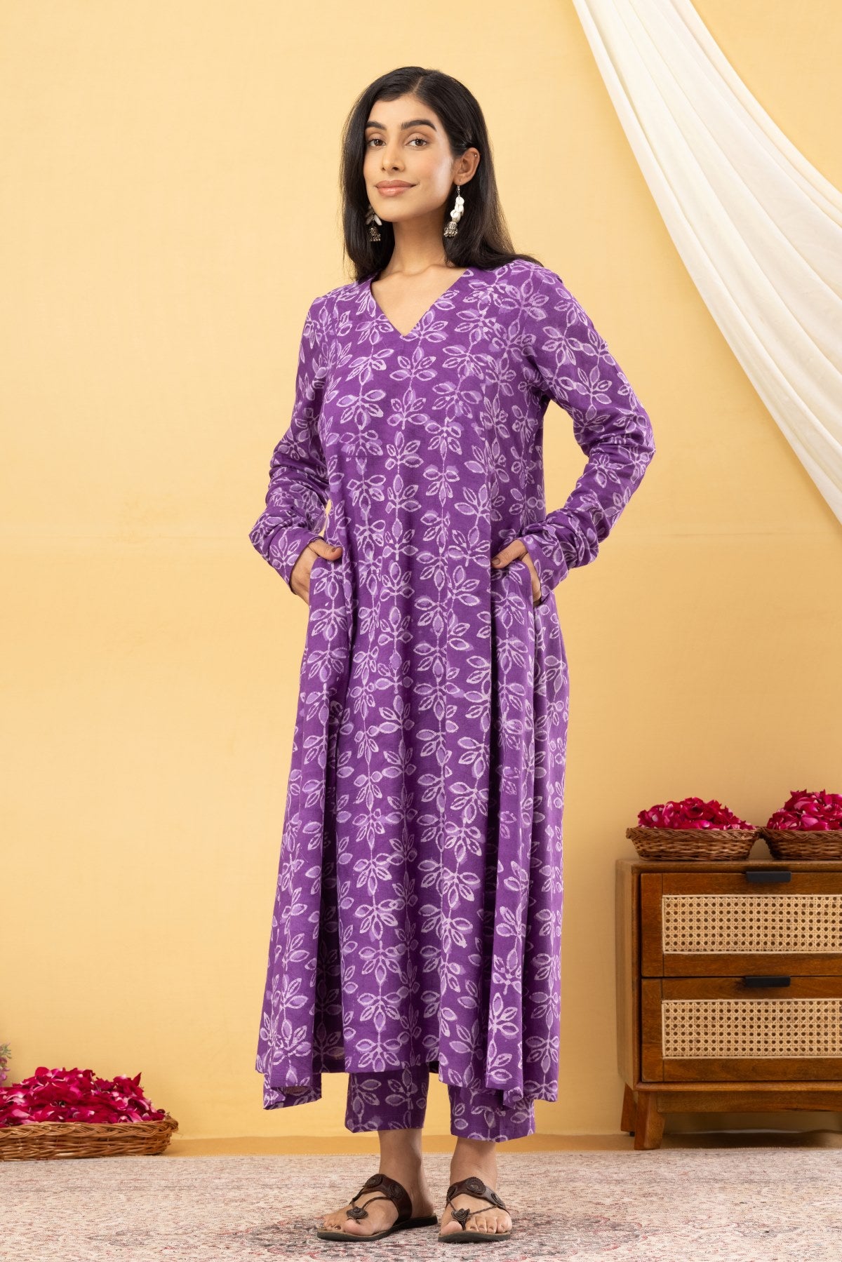 Purple Anarkali Set of 3