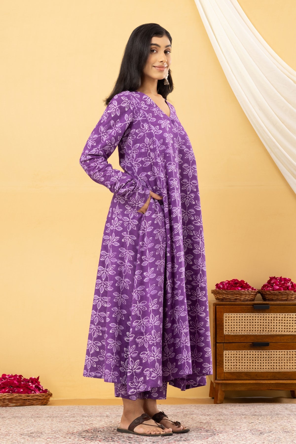 Purple Anarkali Set of 3