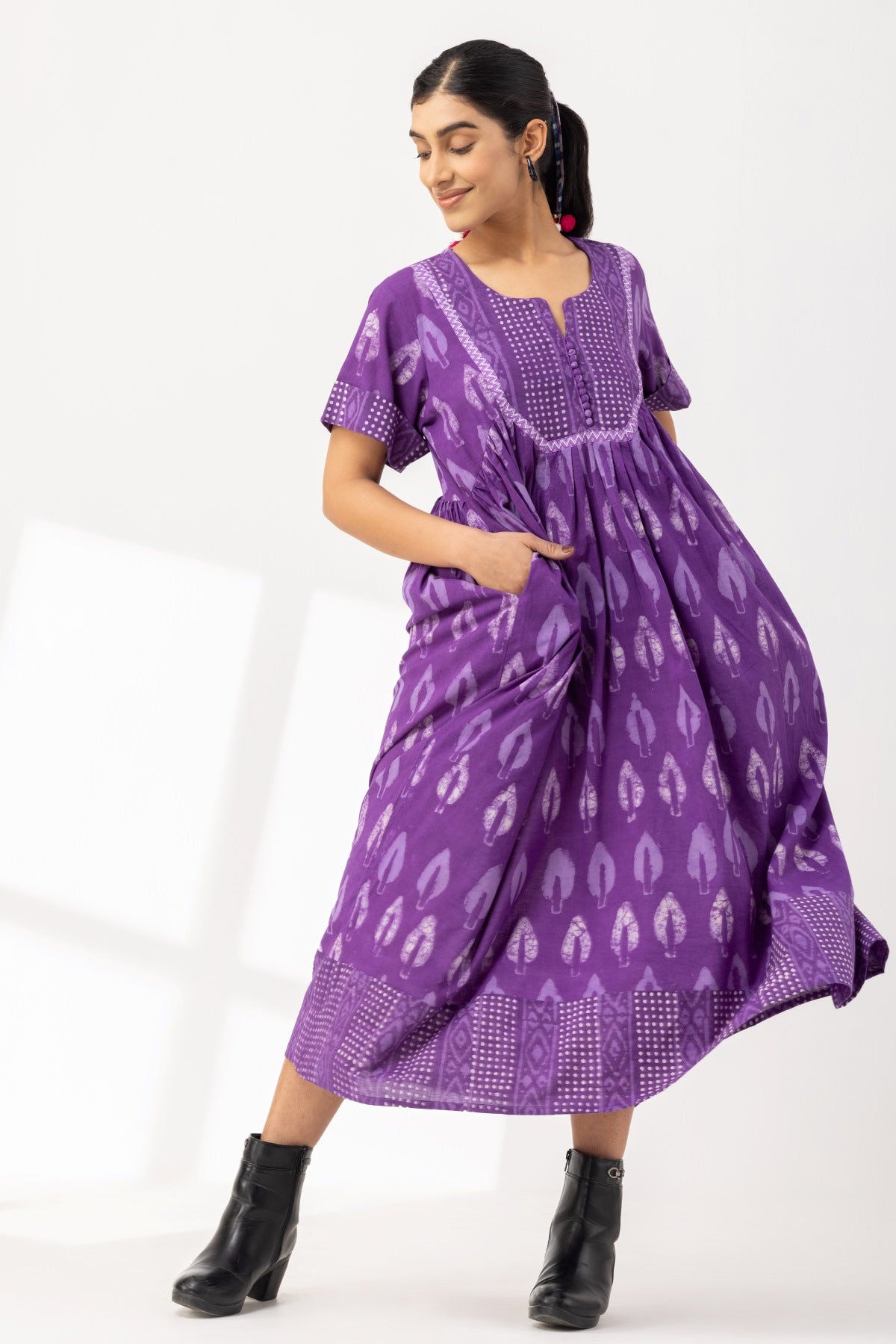 Purple Yoke Dress