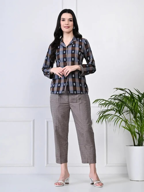 Brown Check Co-Ord Set