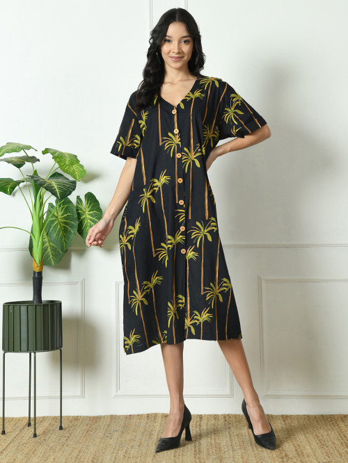 Tropical Print Dress